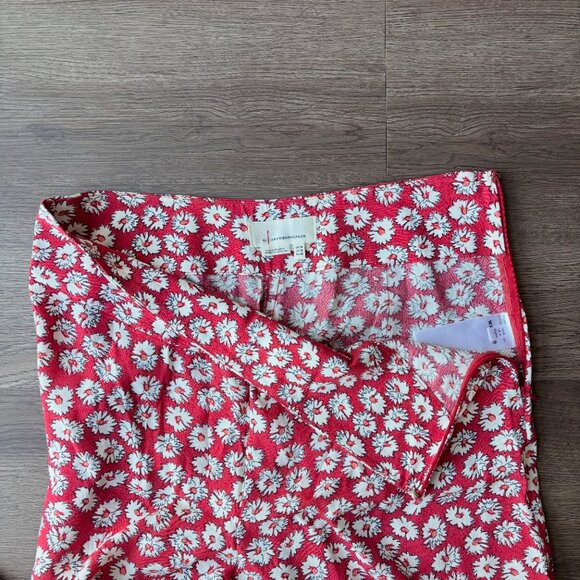 Anthropologie Red Wide Leg Floral Pants - Picture 3 of 5